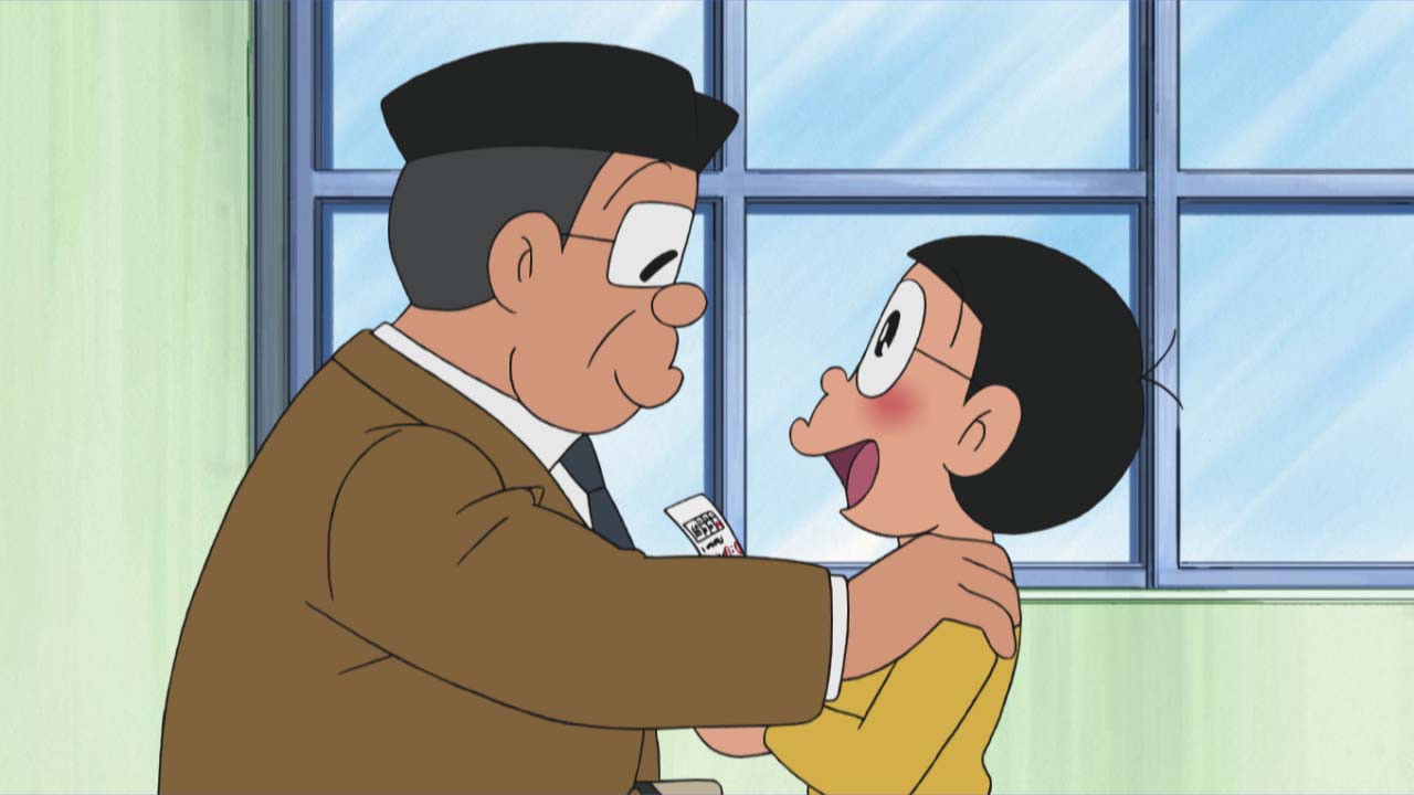 ¡No puede ser! ¡Nobita ha sacado un cien!