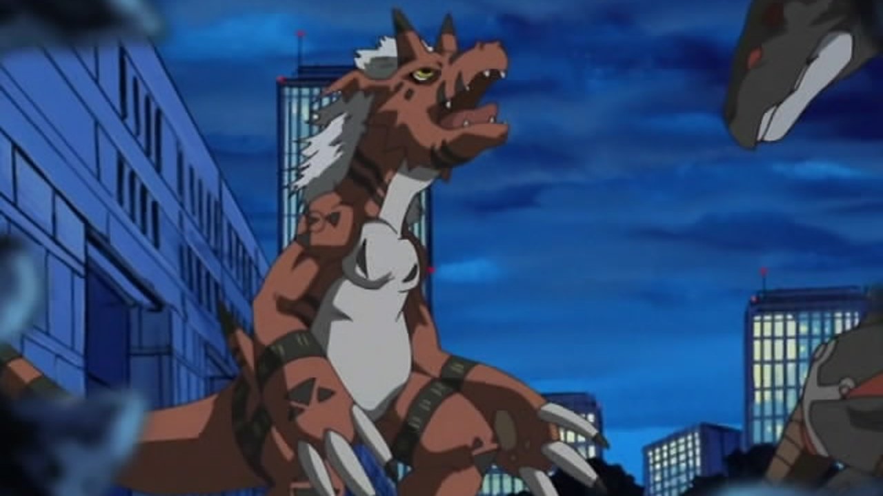 Guilmon digievoluciona - Gran batalla en Shinjuku oeste